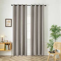 Κουρτίνα γάζα με μεταλλικούς κρίκους σε χρώμα ανοιχτό γκρι διαστάσεων 140x260cm Κουρτίνα γάζα με μεταλλικούς κρίκους σε χρώμα ανοιχτό γκρι διαστάσεων 140x260cm