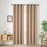 Κουρτίνα γάζα με μεταλλικούς κρίκους σε χρώμα μπεζ διαστάσεων 140x260cm Κουρτίνα γάζα με μεταλλικούς κρίκους σε χρώμα μπεζ διαστάσεων 140x260cm