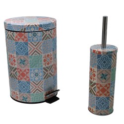 Κάδος με πεντάλ και πιγκάλ με σχέδιο σετ χωρητικότητας 7Lt Κάδος με πεντάλ και πιγκάλ με σχέδιο σετ χωρητικότητας 7Lt