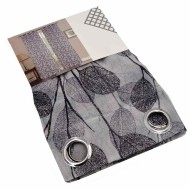 Κουρτίνα “Dοris” με μεταλλικούς κρίκους από ύφασμα τύπου οργάντζα διαστάσεων 140x260cm σε χρώμα γκρι-μωβ