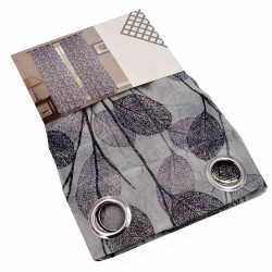 Κουρτίνα “Dοris” με μεταλλικούς κρίκους από ύφασμα τύπου οργάντζα διαστάσεων 140x260cm σε χρώμα γκρι-μωβ Κουρτίνα “Dοris” με μεταλλικούς κρίκους από ύφασμα τύπου οργάντζα διαστάσεων 140x260cm σε χρώμα γκρι-μωβ