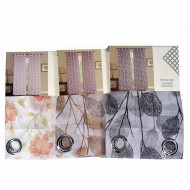 Κουρτίνα “Dοris” με μεταλλικούς κρίκους από ύφασμα τύπου οργάντζα διαστάσεων 140x260cm σε χρώμα γκρι-μωβ