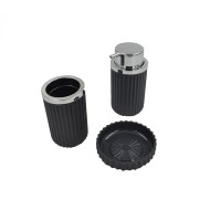 Dispenser χωρητικότητας 500ml σετ μπάνιου 3 τμχ “EMI” σε χρώμα γκρι με ασημί Dispenser χωρητικότητας 500ml σετ μπάνιου 3 τμχ “EMI” σε χρώμα γκρι με ασημί