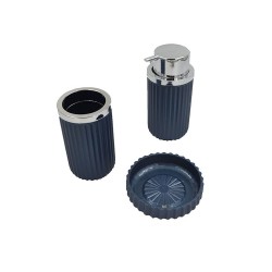 Σετ μπάνιου 3 τμχ “EMI” σε χρώμα μπλε με ασημί με dispenser χωρητικότητας 500ml