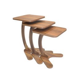 Ξύλινα τραπεζάκια σαλονιού για πολλές χρήσεις, χωνευτά, εξαιρετικής αισθητικής σε χρώμα καφέ Ξύλινα τραπεζάκια σαλονιού για πολλές χρήσεις, χωνευτά, εξαιρετικής αισθητικής σε χρώμα καφέ