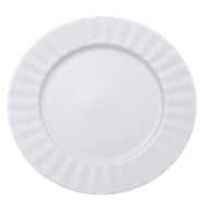 Πιάτα πορσελάνης γλυκού με κυματιστό στεφάνι διαμέτρου 20cm σε λευκό χρώμα