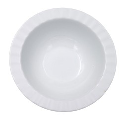 Μπωλ σαλάτας πορσελάνης με κυματιστό στεφάνι διαμέτρου 25cm σε λευκό χρώμα