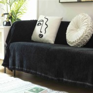 Ριχτάρι CHENILLE σε χρώμα μαύρο διαστάσεων 150x170cm	 Ριχτάρι CHENILLE σε χρώμα μαύρο διαστάσεων 150x170cm