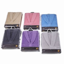 Μπουρνούζι “Pastel” 100% βαμβακερό σε χρώμα μαύρο νούμερο Medium