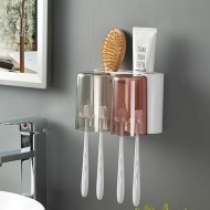 Βάση οδοντόβουρτσας ECOCO με 2 ποτήρια σε λευκό χρώμα