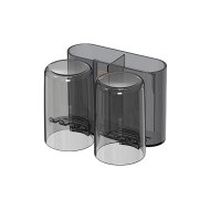 Βάση οδοντόβουρτσας ECOCO με 2 ποτήρια σε χρώμα μαύρο-διάφανο