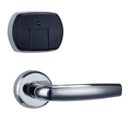 Ηλεκτρονική κλειδαριά ξενοδοχείου με ανοξείδωτο χερούλι τεχνολογίας Temic RFID FOX FL-008ST TEMIC SILVER σε ασημί χρώμα