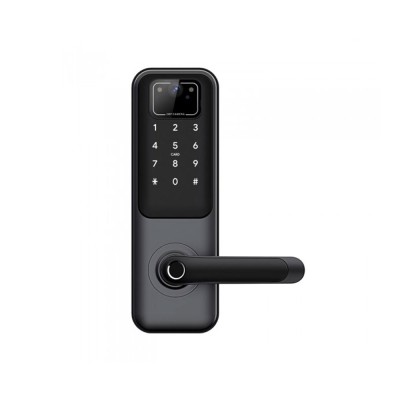 Bluetooth κλειδαριά με ψηφιακό πληκτρολόγιο αφής, δαχτυλικό αποτύπωμα και 2MP HD κάμερα LILIWISE H3-TWM σε μαύρο χρώμα