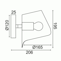 Επίτοιχο φωτιστικό MONET μαύρο μεταλλικό 1xΕ27 21x17x20cm