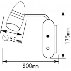 Φωτιστικό σποτ απλίκα με σπιράλ από αλουμίνιο και ατσάλι μπρονζέ για 1 λάμπα GU10