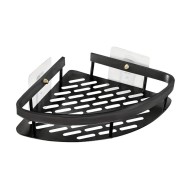 Γωνιακό ράφι τοίχου HOME USE μεταλλικό διαστάσεων 28x5.5x21cm σε μαύρο χρώμα