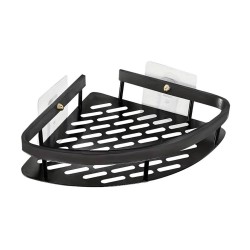 Γωνιακό ράφι τοίχου HOME USE μεταλλικό διαστάσεων 28x5.5x21cm σε μαύρο χρώμα