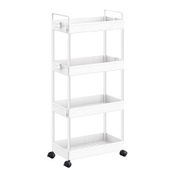 Τρόλει κουζίνας HOME USE 4 θέσεων διαστάσεων 40x21.5x91.5cm σε λευκό χρώμα Τρόλει κουζίνας HOME USE 4 θέσεων διαστάσεων 40x21.5x91.5cm σε λευκό χρώμα