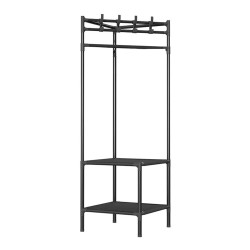 Γωνιακή κρεμάστρα δαπέδου μεταλλική διαστάσεων 40x188cm σε μαύρο χρώμα