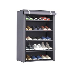 Υφασμάτινη παπουτσοθήκη HOME USE με 5 ράφια διαστάσεων 60x30x90cm σε γκρι χρώμα