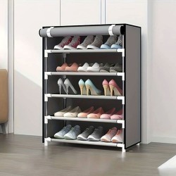 Υφασμάτινη παπουτσοθήκη HOME USE με 5 ράφια διαστάσεων 60x30x90cm σε γκρι χρώμα