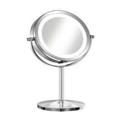 Επιτραπέζιος καθρέφτης HOME USE με LED φως 1x/5x zoom σε χρώμα ασημί