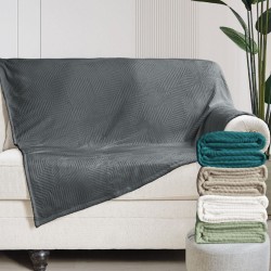 Κουβέρτα – ριχτάρι flannel ανάγλυφο Σχ.Haris 100% polyester διαστάσεων 150x220cm σε χρώμα Beige