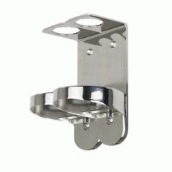Διπλή επιτοίχια βάση Inox για δοχείο Dispenser  Διπλή επιτοίχια βάση Inox για δοχείο Dispenser