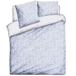 Σετ σεντόνια εμπριμέ σχέδιο Indigo 100% βαμβακοσατέν διαστάσεων 160x260cm