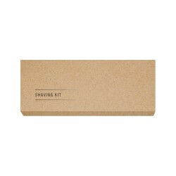 Σετ ξυρίσματος μίας χρήσης με κρέμα ξυρίσματος και ξυραφάκι σε οικολογική συσκευασία χρώματος καφέ