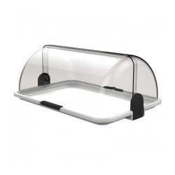 Βιτρίνα RollTop "Budget" με δίσκο Medium διαστάσεων 38x26x17h σε χρώμα λευκό Βιτρίνα RollTop "Budget" με δίσκο Medium διαστάσεων 38x26x17h σε χρώμα λευκό