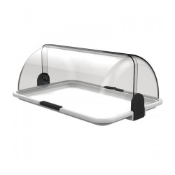 Βιτρίνα RollTop "Budget" με δίσκο Large διαστάσεων 46,5x31,5x19,5H σε χρώμα λευκό Βιτρίνα RollTop "Budget" με δίσκο Large διαστάσεων 46,5x31,5x19,5H σε χρώμα λευκό