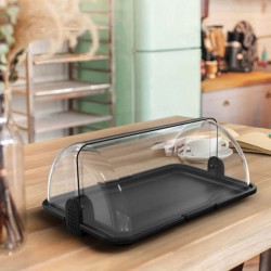 Βιτρίνα RollTop "Budget" με δίσκο Large διαστάσεων 46,5x31,5x19,5H σε χρώμα μαύρο