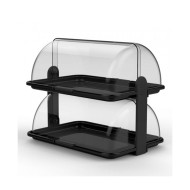 Βιτρίνα RollTop "Budget" 2 επιπέδων με δίσκο Large διαστάσεων 47,5x32,5x40,5h σε χρώμα μαύρο Βιτρίνα RollTop "Budget" 2 επιπέδων με δίσκο Large διαστάσεων 47,5x32,5x40,5h σε χρώμα μαύρο