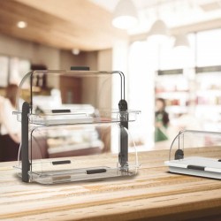 Ψυχόμενη βιτρίνα RollTop "Budget" με Inox δίσκο Large διαστάσεων 46,5x31,5x19,5H σε λευκό χρώμα