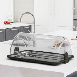 Ψυχόμενη βιτρίνα RollTop "Budget" με Inox δίσκο Large διαστάσεων 46,5x31,5x19,5H σε μαύρο χρώμα