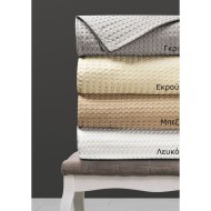 Πικέ κουβέρτα King size Waffle διαστάσεων 240x260cm σε λευκό χρώμα