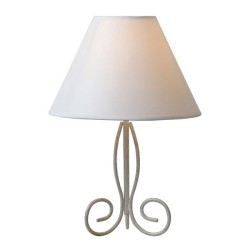 Φωτιστικό κομοδίνου μονόφωτο μεταλλικό πατίνα με εκρού καπέλο για λάμπα με ντουί E14