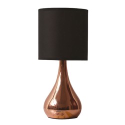 Φωτιστικό κομοδίνου μεταλλικό χάλκινο μονόφωτο με διακόπτη αφής για λάμπα Ε14