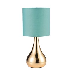 Φωτιστικό κομοδίνου μεταλλικό μονόφωτο στο χρώμα της μέντας με διακόπτη αφής για λάμπα Ε14