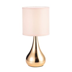 Φωτιστικό κομοδίνου μεταλλικό μονόφωτο παλ ροζ με διακόπτη αφής για λάμπα Ε14