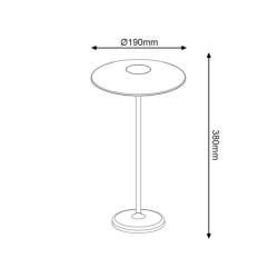 Φωτιστικό επιτραπέζιο LED SMD με μπαταρίες 2W θερμό χρω΄μα φωτός 3000Κ 260LM δέσμης 83° σε λευκό χρώμα κατάλληλο για εξωτερικό χώρο IP54