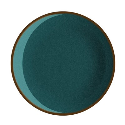 Πιάτο βαθύ πορσελάνης διαμέτρου Φ24cm σε χρώμα κυπαρισσί με ρίγα σειρά OPERA LUKANDA