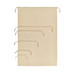 Πουγκί με κορδόνια S διαστάσεων 23x32cm σε φυσικό χρώμα από 100% οργανικό βαμβάκι 130grs