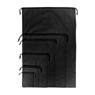 Πουγκί με κορδόνια L διαστάσεων 40x50cm σε μαύρο χρώμα από 100% οργανικό βαμβάκι