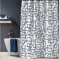 Κουρτίνα μπάνιου με κρίκους Σχ.Labyrinthe διαστάσεων 180x200cm 100% pol