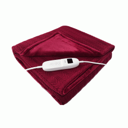 Πλεκτή θερμαινόμενη ηλεκτρική κουβέρτα διαστάσεων 160x120cm σε κόκκινο χρώμα 160W