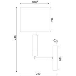 Απλίκα τοίχου μονόφωτη με μεταλλική και μαρμάρινη βάση για λάμπα με ντουί Ε27