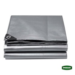 Αδιάβροχος μουσαμάς - τέντα διαστάσεων 6x10m 190gr/m² GRASHER με κρίκους σε γκρι χρώμα