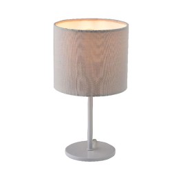 Φωτιστικό κομοδίνου μονόφωτο γκρι μεταλλικό με κυκλική βάση για λάμπα με ντουί E14